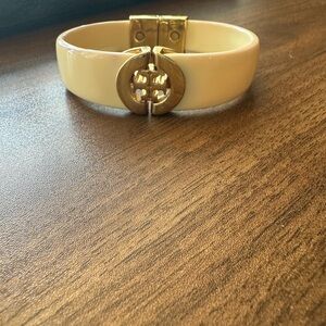 Tory Burch Ivory and Gold Bangle